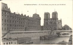 CPA la iglesia de Paris nuestra senora vista de la lancha a remolque del St Miguel del puente