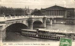 CPA Paris Le Pont de la Concorde et la Chambre des Deputes Peniche Picon Dubonnet Chocolat Menier 