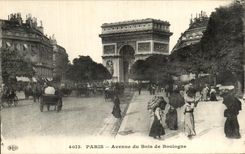 CPA Paris Avenue de Bois de Boulogne Arc de Triomphe 