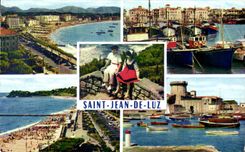 CPSM Saint Jean Du Luz La plage Le port et maison de l'infante Au pays basque Le Socoa