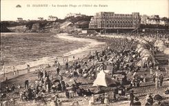 CPA Biarritz Le Grande Plage l'Hotel du Palais 