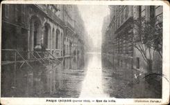 CPA Paris inonde rue de lille inondations 1910