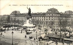 CPA Paris La Place de la Republique et la Caserne du Prince Eugene