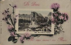 CPA Paris Place et statue de la Republique 