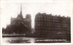 CPA Paris Inondation 1910 Le Pont Notre Dame