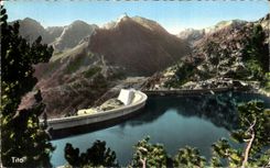 CPA Vallee D'Aure Lac et Barrage de Cap de Long Le Pic Mechant