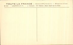 CPA Lourdes Martyrdom XI Jesus Station dies on the Cross