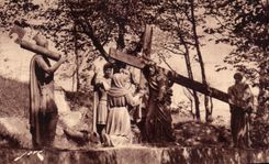 CPA Lourdes Martyrdom VI Station a pious woman essuie the face of Jesus