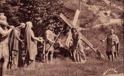 CPA Lourdes the Jesus Martyrdom meets his Mother