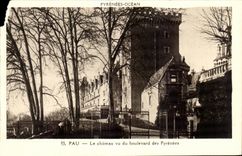 CPA Pau Le Chateau vu du boulevard des Pyrenees