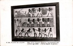 Museo de CPSM de la representacion de la tebaina del tiempo del pelief de Bes del Louvre de las escenas agricolas Egipto Egipto