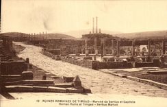 CPA Ruines Romaines De Timgade Marche de Sertius et Capitole Roman Ruins at Timgad Sertius Market