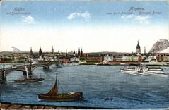 Puente del principal del avee del MIT Strassenbrucke Maguncia de CPA Maguncia