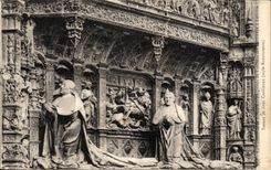 CPA the cathedral of Rouen Statues of the two cardinals