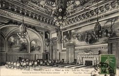 CPA Tours Hotel de Ville Salle des Mariages
