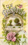 CPA Un Bonjour de Chatres Fantaisie Fleurs