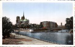 CPA Paris vista en el Seine Notre Dame