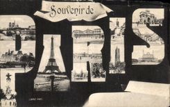 Recuerdo de CPA de la torre Eiffel de Paris nuestra senora de Trocadero