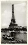 CPA Paris Vue sur la Seine et la Tour Eiffel Peniche 