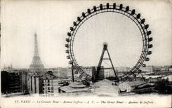 CPA Paris La Grande Roue Avenue Suffrin The Great Rheel Avenue de Suffren Tour Eiffel