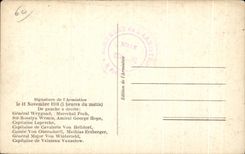 CPA Signature of the Armistice Compiegne Militaria