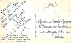 CPA Drill of Compiegne the Coach of the Marshal foch in whom the Militaria Armistice