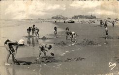 CPA Berck Plage A Maree Descendante Enfants