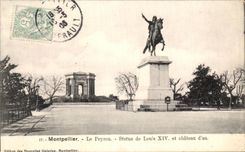 CPA Montpellier Le Peyron Statue de Louis et Chateau d'au