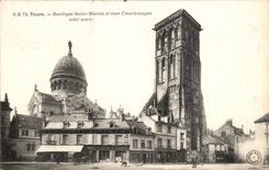 CPA Tours Basilique Saint Martin et tour Charlemagne 
