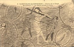 CPA St Beltran de Comminges Details de la cubierta de Clement Cristo que lleva la cruz