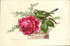 La calle de Besnier Langlois del chocolate de Publcite del pajaro de las rosas de las flores de la fantasia de CPA de las ovejas sirve