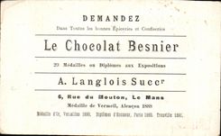 El pajaro de las rosas de las flores de la fantasia de CPA que la calle de Besnier Langlois del chocolate de la publicidad de las ovejas sirve Trafle sirve