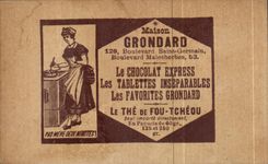 Chromo Chocolat Grondard Boulevard Saint Germain Paris The de Fou Tcheou Chine enfant
