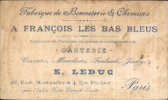 Chromo Cordon S'il Vous Plait A Francois les Bas bleus Ganterie Leduc Grand pere Chat Perroquet