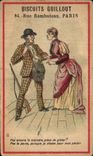 Chromo Biscuits Guillout Rue Rambuteau Paris Femme Chasseur Chasse