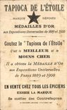Chromo Tapioca De L'Etoile Medaille Exposition Universelle de 1889 palais du costume 