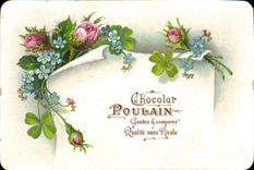 Chromo Chocolat Poulain Fleurs Trefles