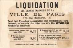 Chromo A La Ville De Paris Liquidation Enfants Rue Montmartre
