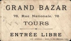 Chromo Grand Bazar Rue Nationale Tours V