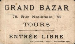 Chromo Grand Bazar Rue Nationale Tours Vous etes bien aimable Lapin Couple