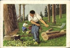 Image Serie Educational the Trades the Logger wood was the first material uses by the Paris man