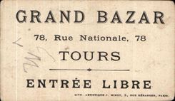 Chromo Grand Bazar Rue Nationale Tours Et Moi Mossieu Je Vous Dis Que Si Tous Mineurs