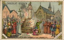 Chromo Mort de Jeanne d'arc Chocolat Devinck 