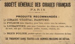 Chromo Societe Generale Des Cirages Francais La FAyette a Louis XVI