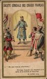 Chromo Societe Generale Des Cirages Francais Ma couronne au Plus Brave Philippe Auguste Bouvines 