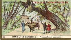 Chromo Chocolat Guerin Boutron Dans L'ile De Ceylan Promenade Sur Une Route Sri Lanka