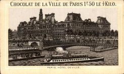Chromo Chocolat De La Ville De Paris Hotel De Ville Peniche 