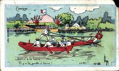 Chromo Grands Magasins de Nouveautes Belfort Boulevard Voltaire Joutes nautiques
