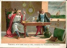 Chromo Toricelli Inventeur du Thermometre Barmetre