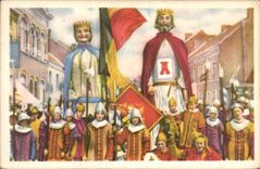 Image Collection of Folklore Belgian Dimensions of gold Braine the count Baudouin IV the builder and his wife Alix de Namur Geants